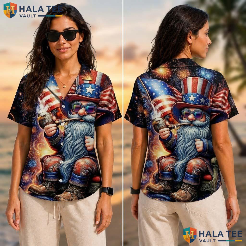 Black Patriotic Funny Tropical Shirt Mens Novelty Graphic Aloha Top