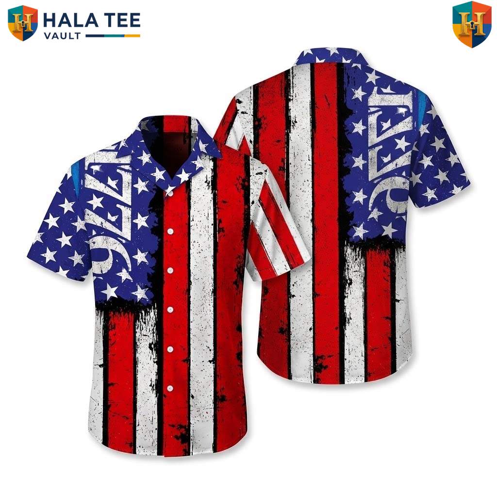 Black Patriotic USA Flag Hawaiian Shirt Mens Fourth Of July Party Gear