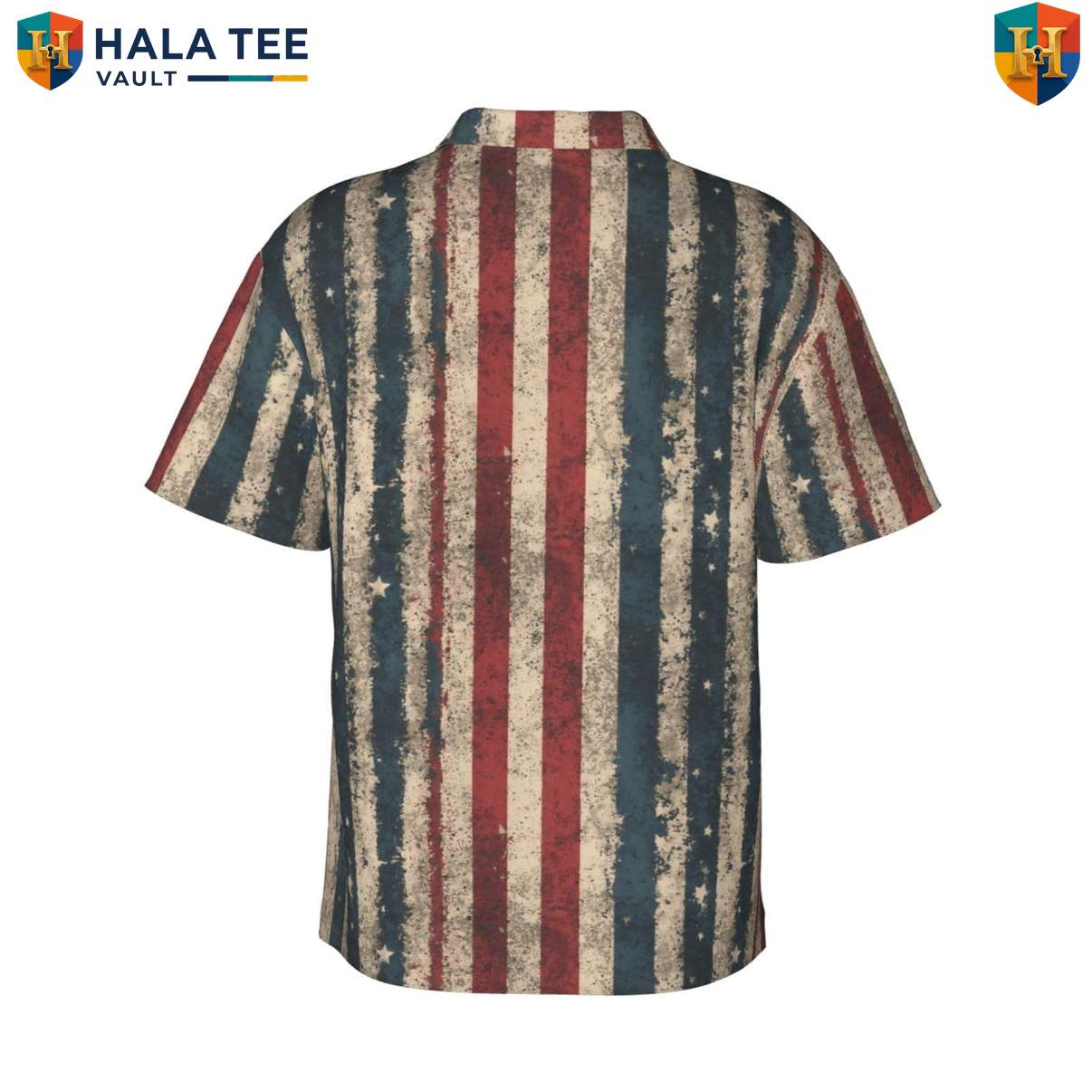 Black Stars Stripes Aloha Tee Shirt Mens American Patriotic Fourth Of July Gear