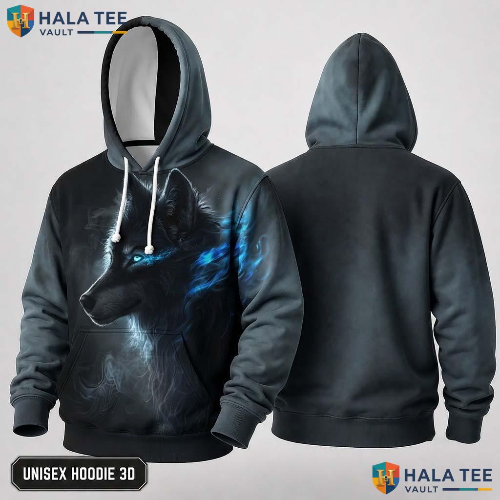 Black Wolf Kids Galaxy Hoodie Novelty 3D Printed Pullover Girl Boy Top