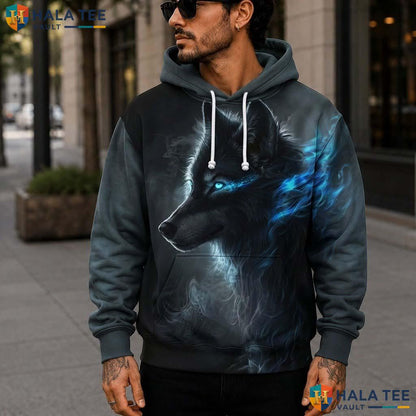 Black Wolf Kids Galaxy Hoodie Novelty 3D Printed Pullover Girl Boy Top 3D Printed Hoodie