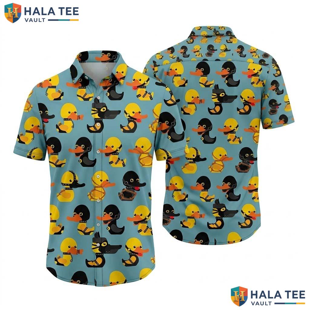 Blue Duck Funny Hawaiian Shirt Mens Novelty Graphic Aloha Beach Top