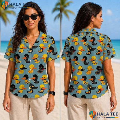 Blue Duck Funny Tropical Shirt Mens Novelty Graphic Aloha Beach Top