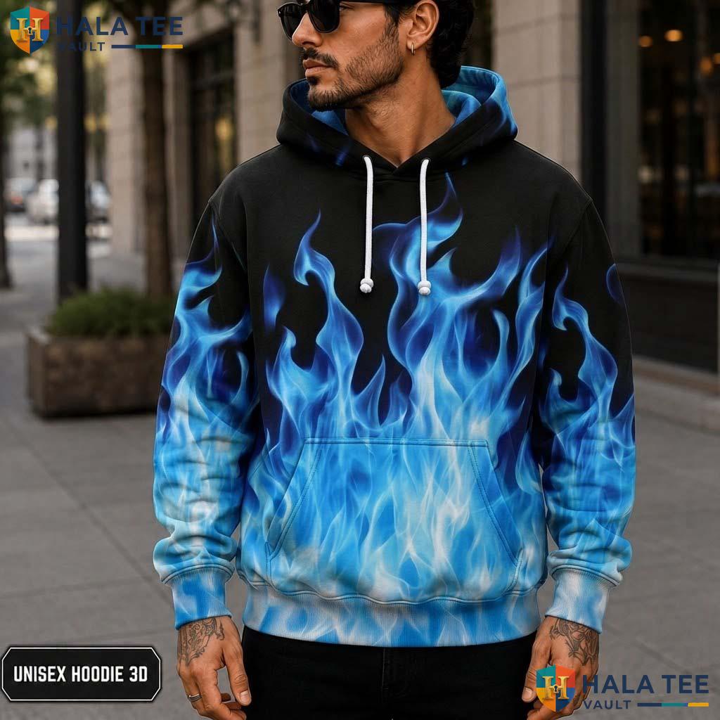 Blue Fire Kids Galaxy Hoodie Novelty 3D Printed Pullover Girl Boy Top 3D Printed Hoodie