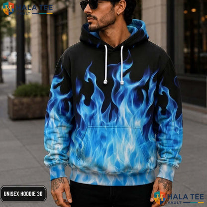 Blue Fire Kids Galaxy Hoodie Novelty 3D Printed Pullover Girl Boy Top 3D Printed Hoodie