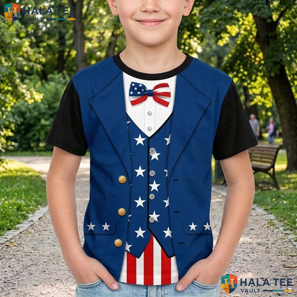 Blue Independence Day 3D T-Shirt Mens Fourth Of July Patriotic Party Top