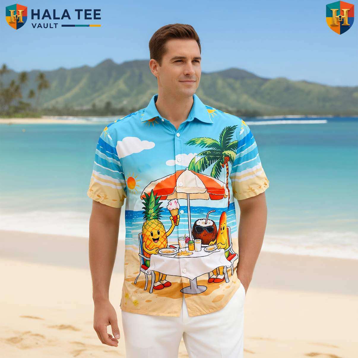 Blue Mango Tropical Tropical Shirt Mens Resort Holiday Cruise Apparel Outfit