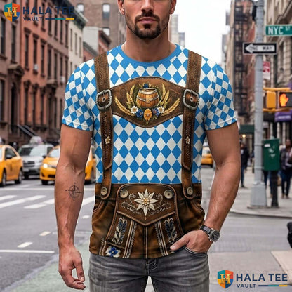 Blue Oktoberfest Costume AOP T-Shirt Mens German Festival Cosplay