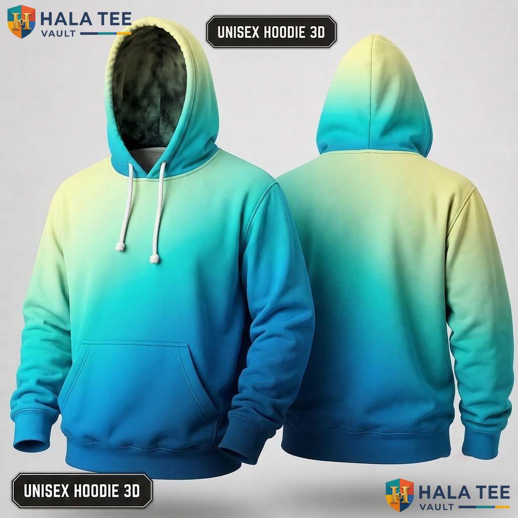 Blue Realistic 3D Hoodie Men Women Graphic Novelty Pullover Sweatshirt