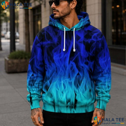 Blue Smoke Kids 3D Printed Hoodie Warm Thick Hooded Sweatshirt Boys Girls Top