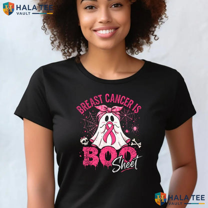 Boo Sheet Halloween Pink Shirt Breast Cancer Ribbon Ghost Apparel