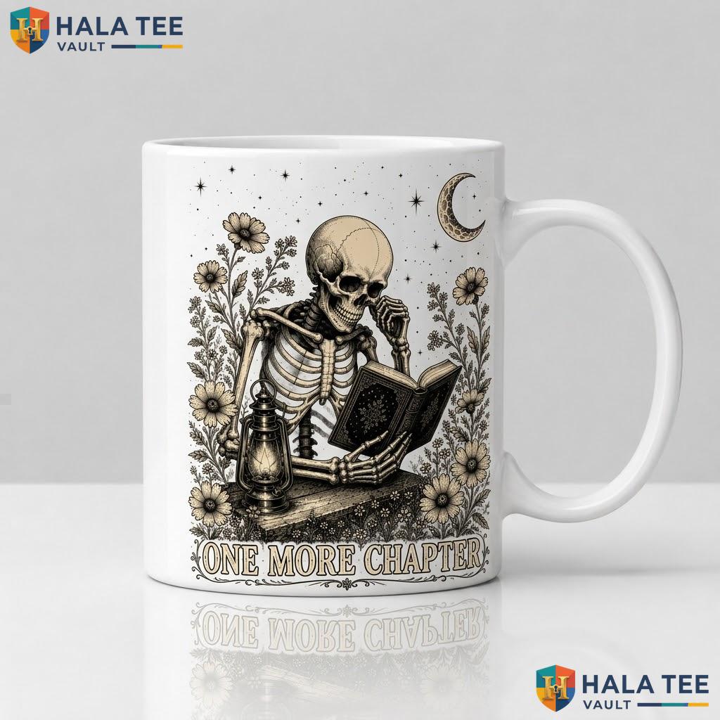 Book Skeleton Plant Ceramic Mug Cute Ghost Lover Halloween Coffee Cup