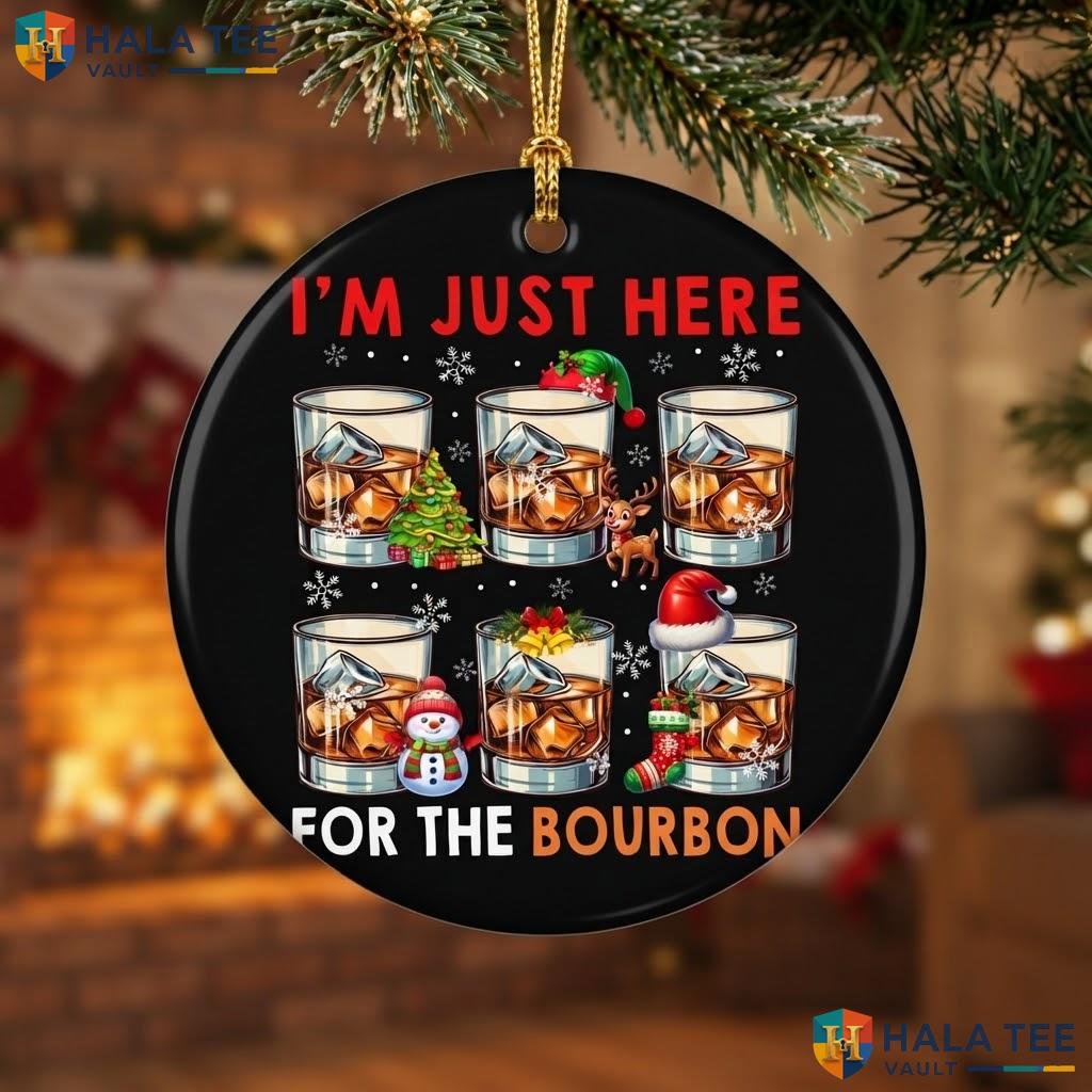 Bourbon Elf Group Christmas Ornament Funny Santa Glasses Holiday Gift