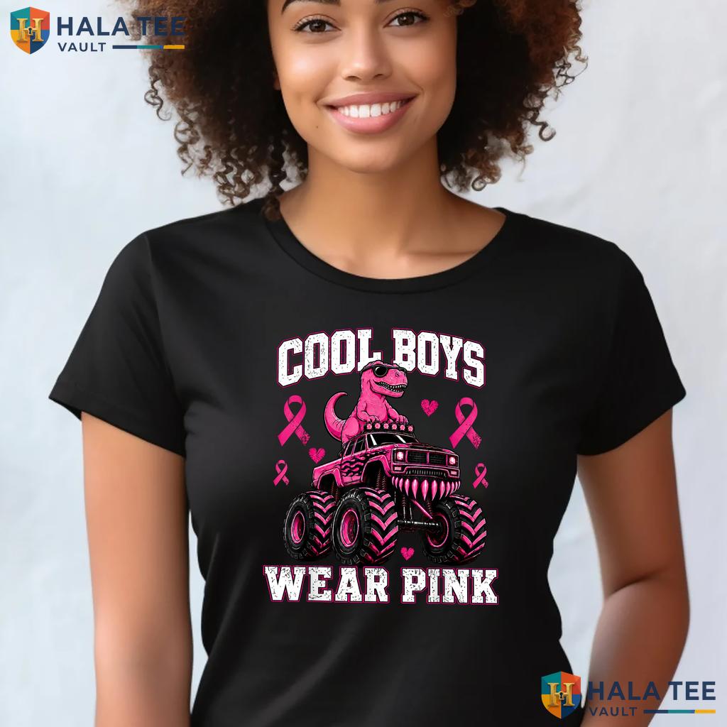 Boys Pink Ribbon Halloween Shirt Breast Cancer Awareness Kids Apparel