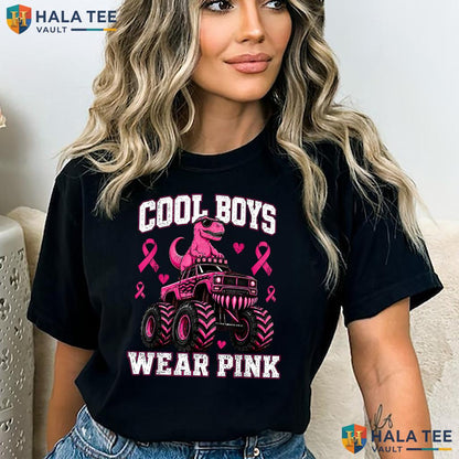 Boys Pink Ribbon Halloween Shirt Breast Cancer Awareness Kids Apparel Adult