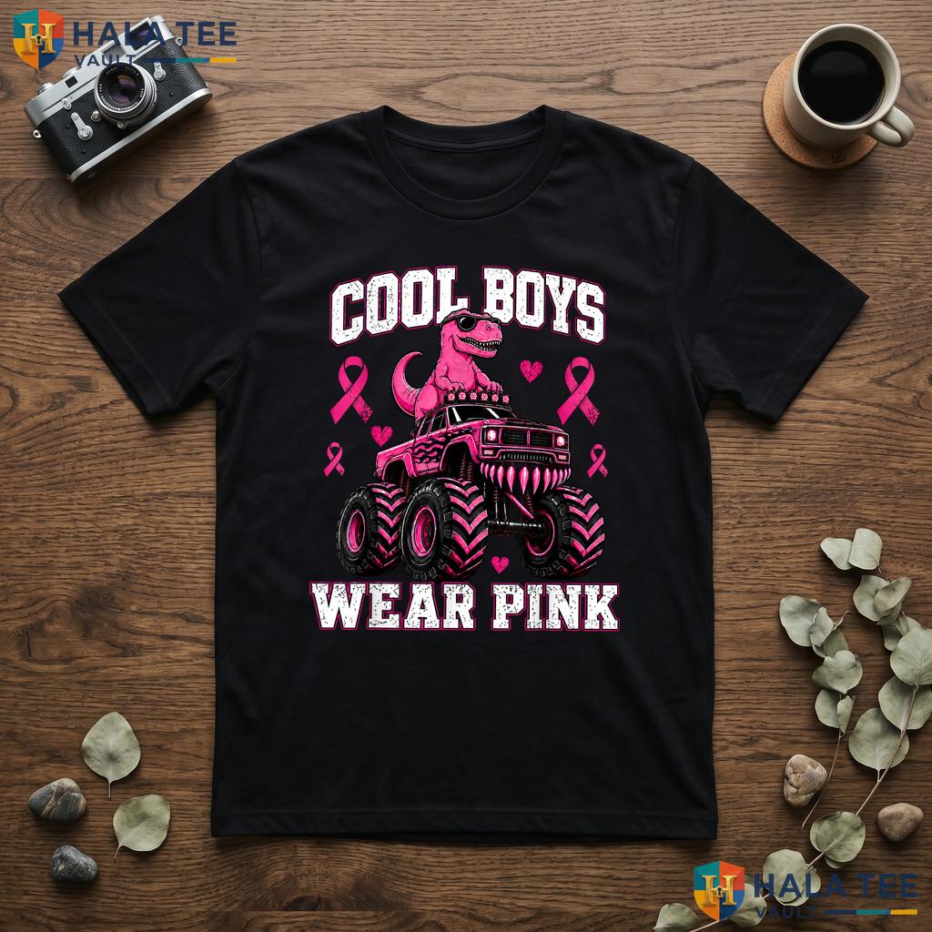 Boys Pink Ribbon Halloween Shirt Breast Cancer Awareness Kids Apparel Adult