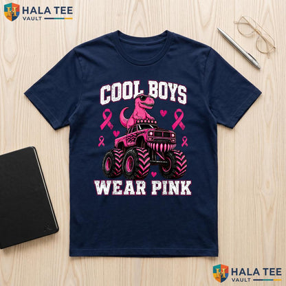 Boys Pink Ribbon Halloween Shirt Breast Cancer Awareness Kids Apparel Adult