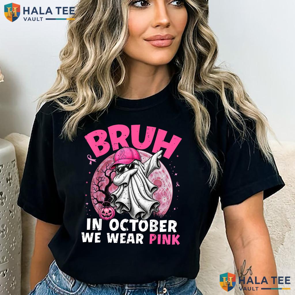 Bruh October Wear Pink Shirt Breast Cancer Toddler Boys Kids Apparel Adult