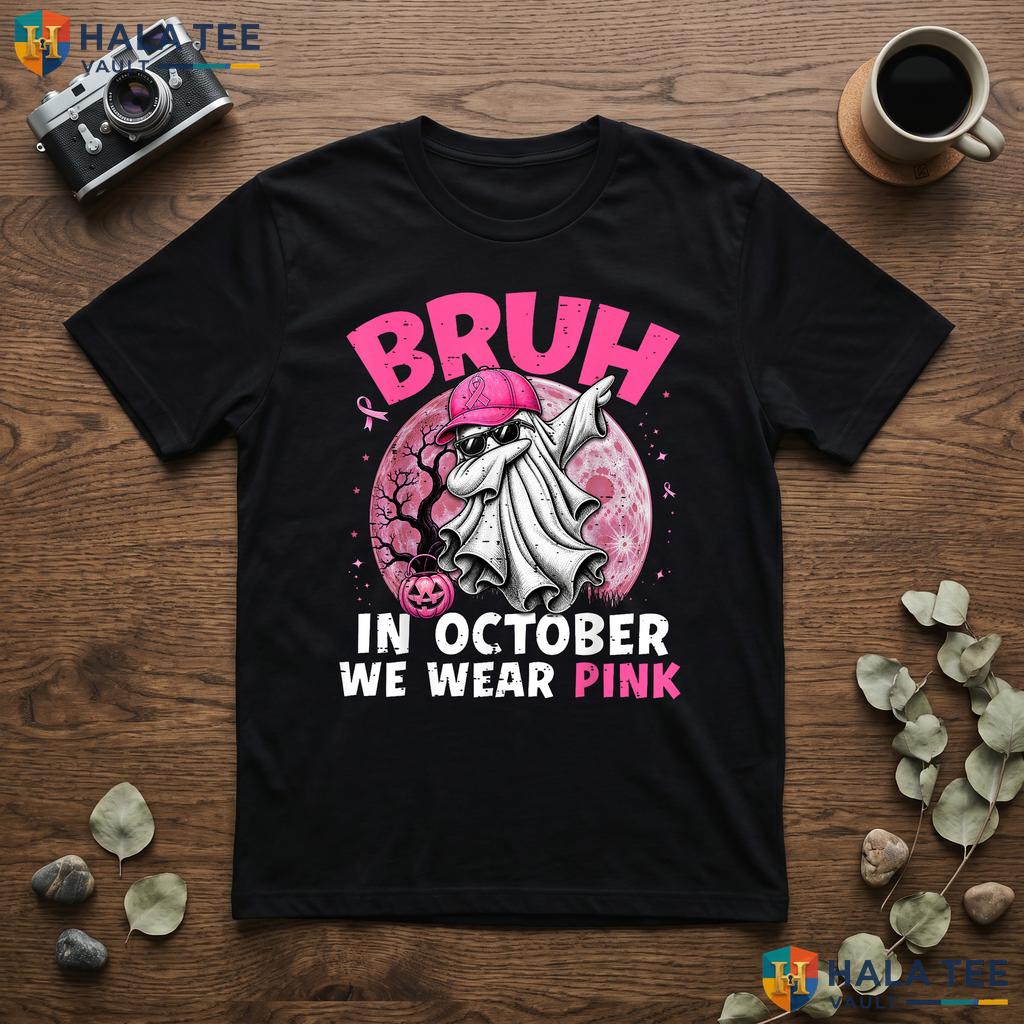 Bruh October Wear Pink Shirt Breast Cancer Toddler Boys Kids Apparel Adult