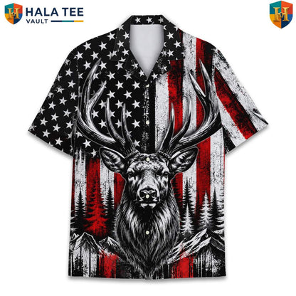 Buck Deer Hunting Aloha T-Shirt Mens Camo Outdoorsman Wilderness Camp Apparel