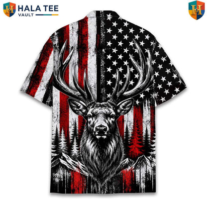 Buck Deer Hunting Aloha TShirt Mens Camo Outdoorsman Wilderness Camp Apparel