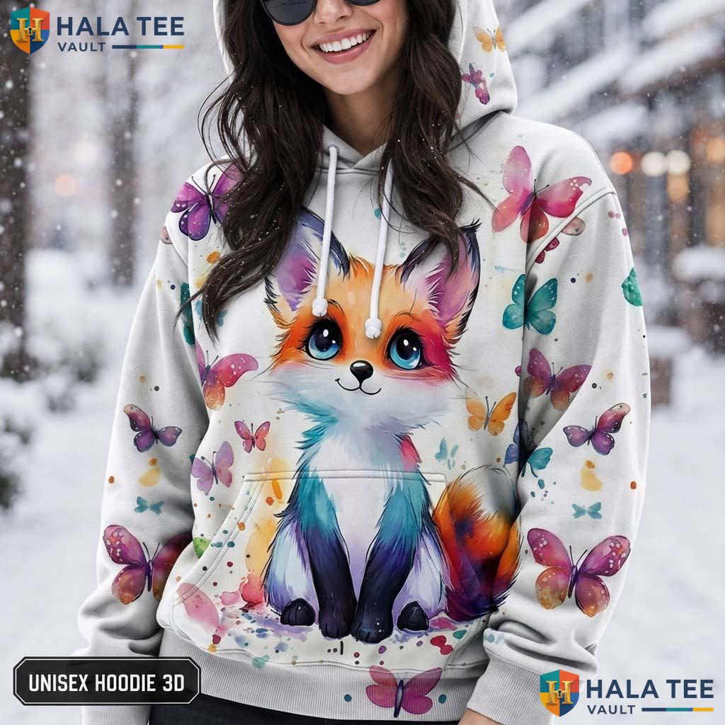 Butterfly Fox Kids AOP Hoodie Novelty Galaxy Printed Pullover Apparel