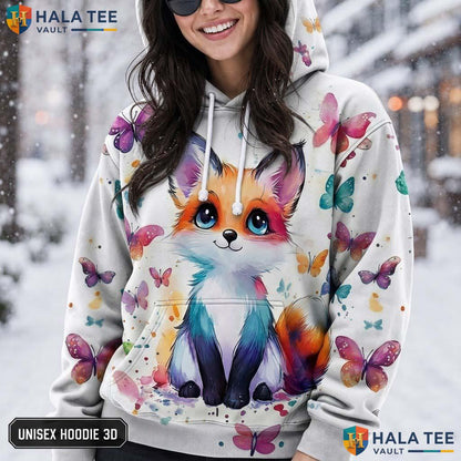 Butterfly Fox Kids AOP Hoodie Novelty Galaxy Printed Pullover Apparel
