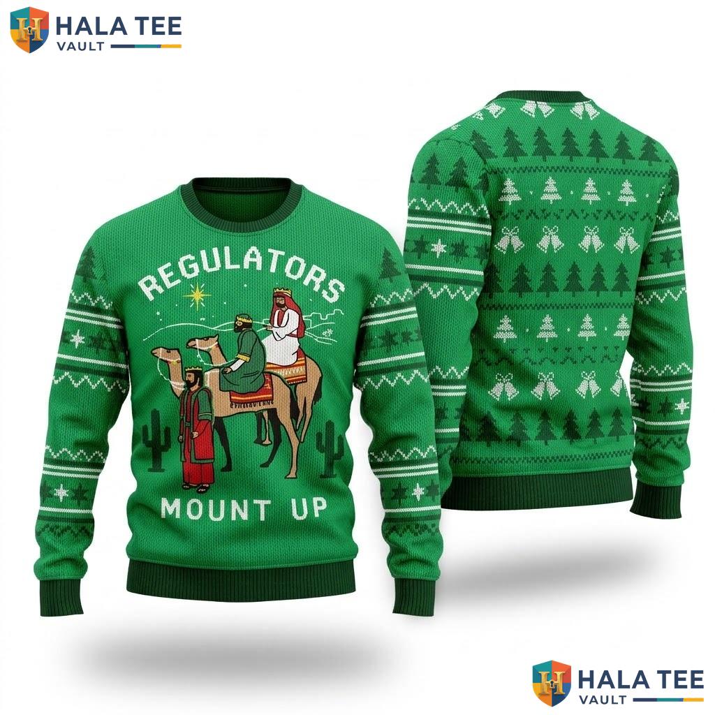 Camel Regulators Mount Up Ugly Sweater Funny Mens Christmas Graphic