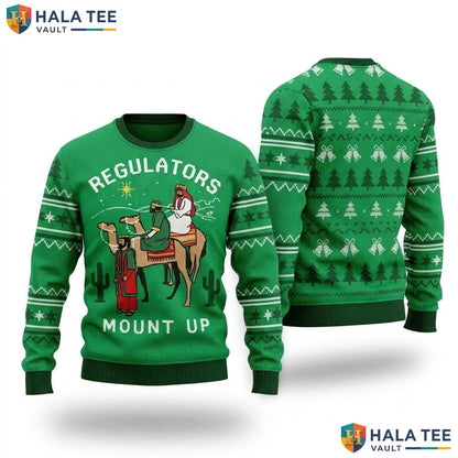 Camel Regulators Mount Up Ugly Sweater Funny Mens Christmas Graphic