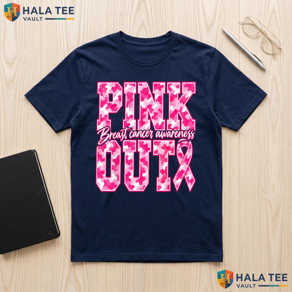 Camo Pink Out Breast Cancer TShirt Awareness Mens Womens Boys Kids Adult