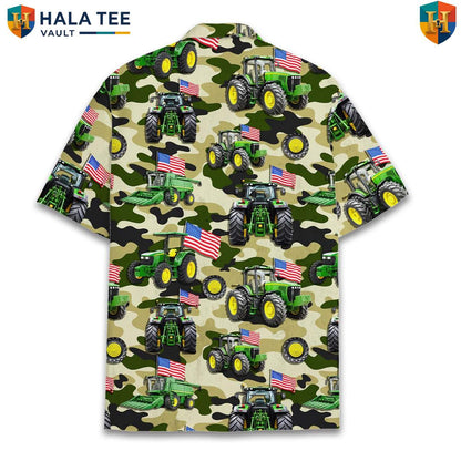Camo Tractor Farm Aloha TShirt Mens Country Countryside Weekend Camp Outfit