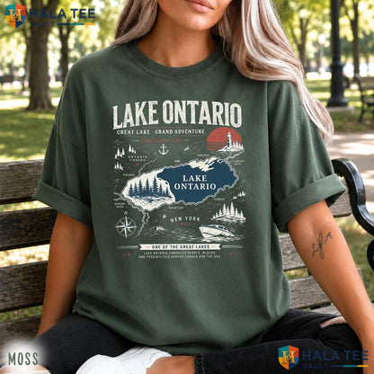 Canada Map Comfort Colors Shirt Great Lakes Ontario Retro Graphic Tee