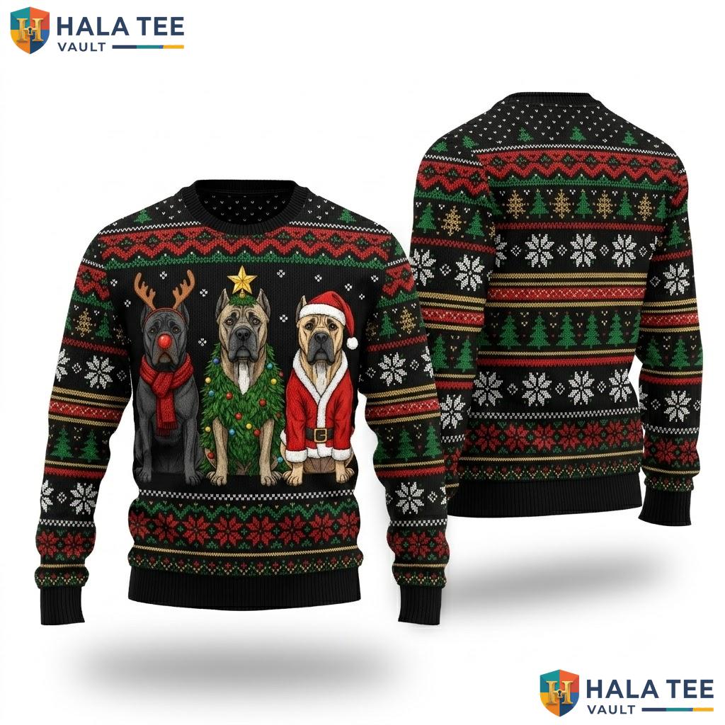 Cane Corso Santa Reindeer Christmas Sweater Dog Lover Holiday Top
