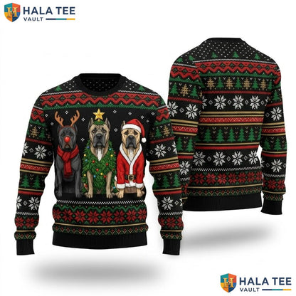 Cane Corso Santa Reindeer Christmas Sweater Dog Lover Holiday Top