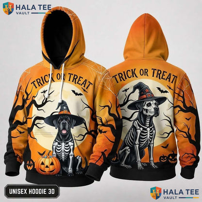 Cane Corso Skeleton Dog 3D Hoodie Funny Trick Or Treat Halloween Top