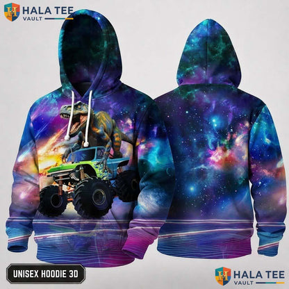 Car Dinosaur Kids 3D Hoodie Warm Thick Hooded Sweatshirt Boys Girls