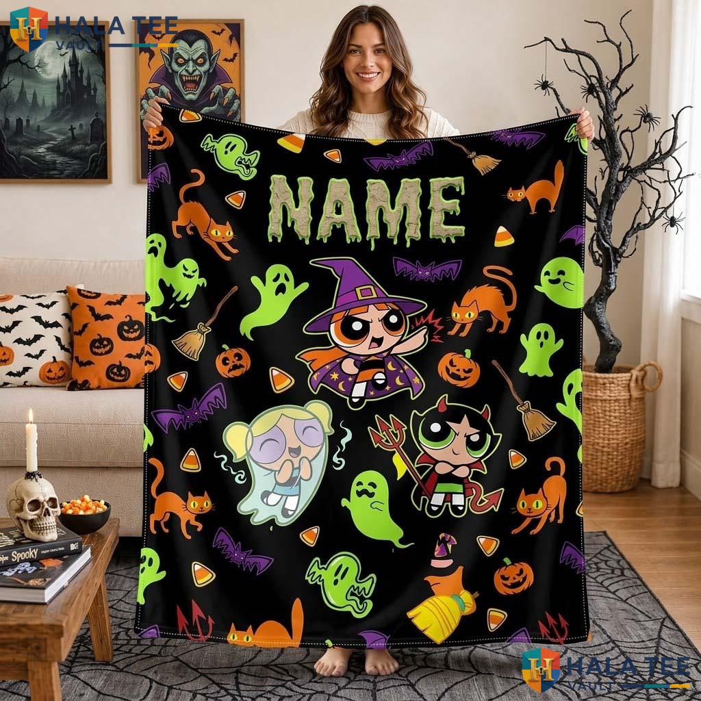 Character Halloween Blanket Playful Spooky Witch Ghost Devil Kids