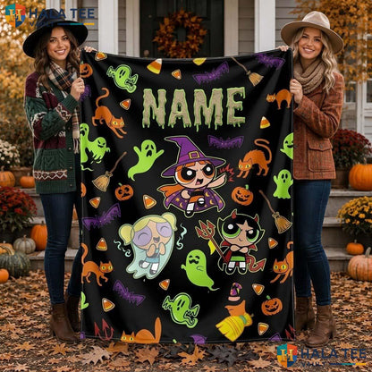 Character Halloween Blanket Playful Spooky Witch Ghost Devil Kids