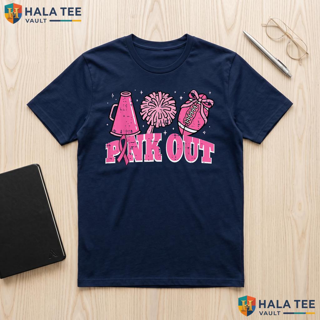 Cheer Pink Out Awareness Tee Breast Cancer Women Mens Kids Apparel Adult