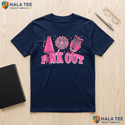 Cheer Pink Out Awareness Tee Breast Cancer Women Mens Kids Apparel Adult