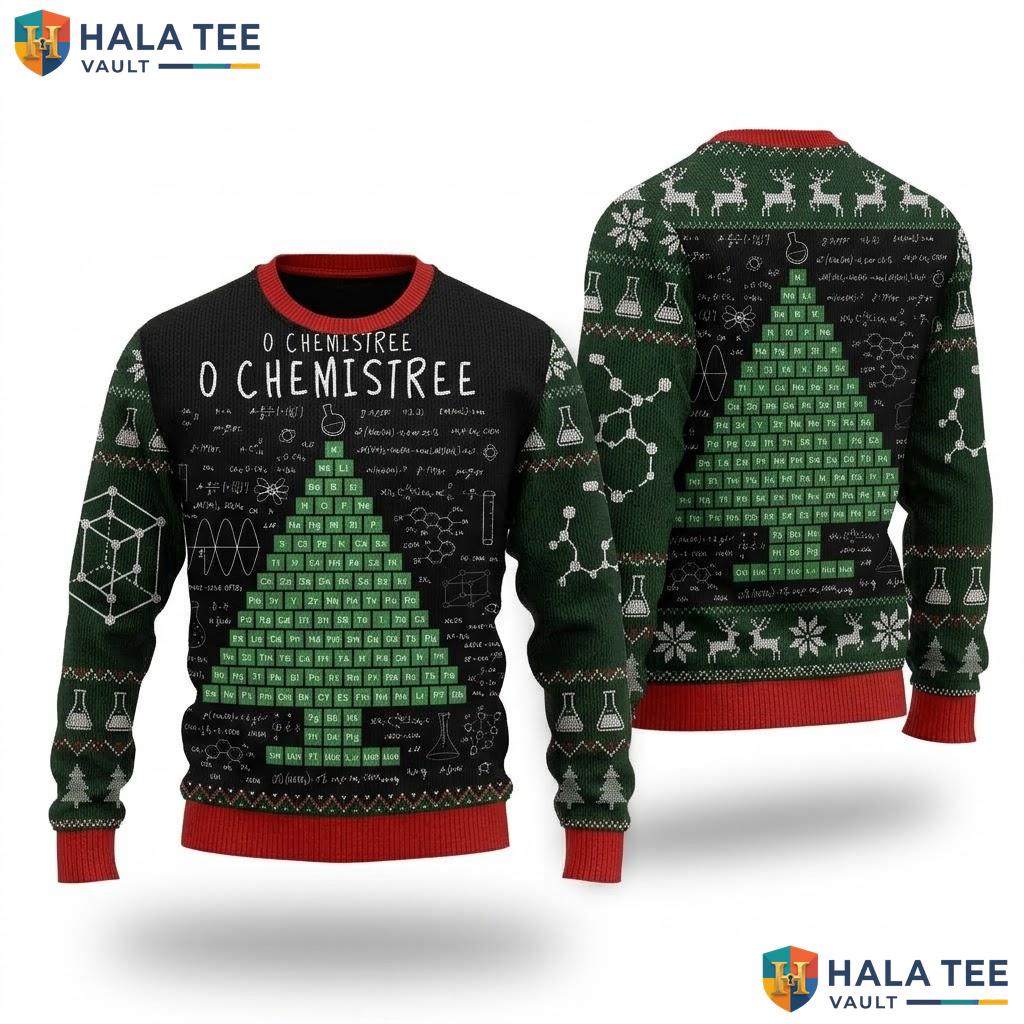 Chemistree Periodic Table Christmas Sweater Funny Science Holiday