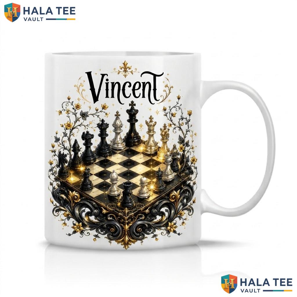 Chessboard Fantasy Halloween Cup Custom Wizard Hat Ceramic Coffee Mug