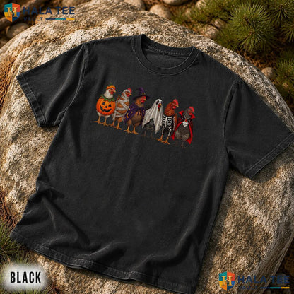 Chickens Costumes Ghost Witch Comfort Colors Shirt Funny Pumpkin