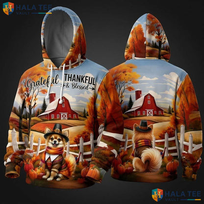 Chihuahua Blessed Autumn Thanksgiving 3D Hoodie Grateful Fall Apparel