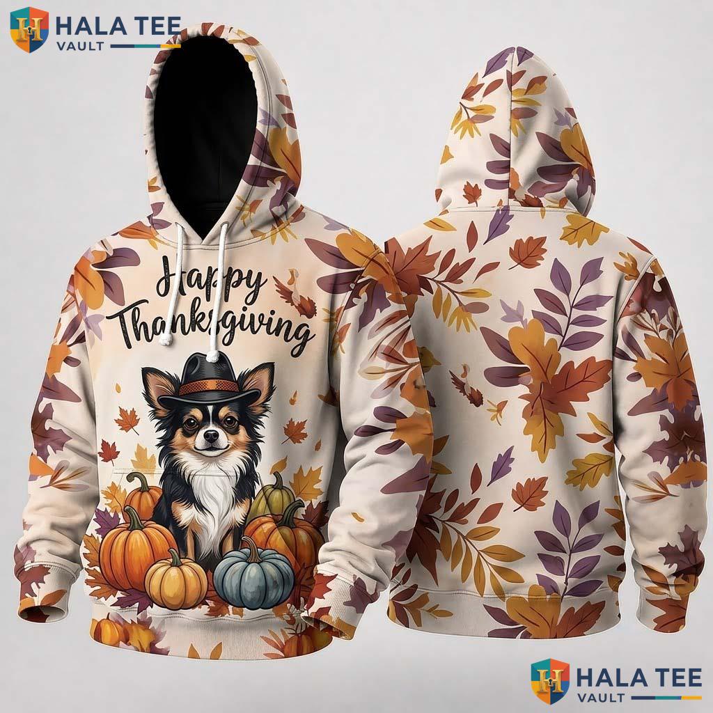 Chihuahua Pumpkins Autumn Thanksgiving 3D Hoodie Happy Dog Lovers