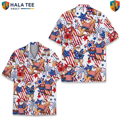 Christmas In July Aloha T-Shirt Mens Summer Holiday Santa Celebration Apparel