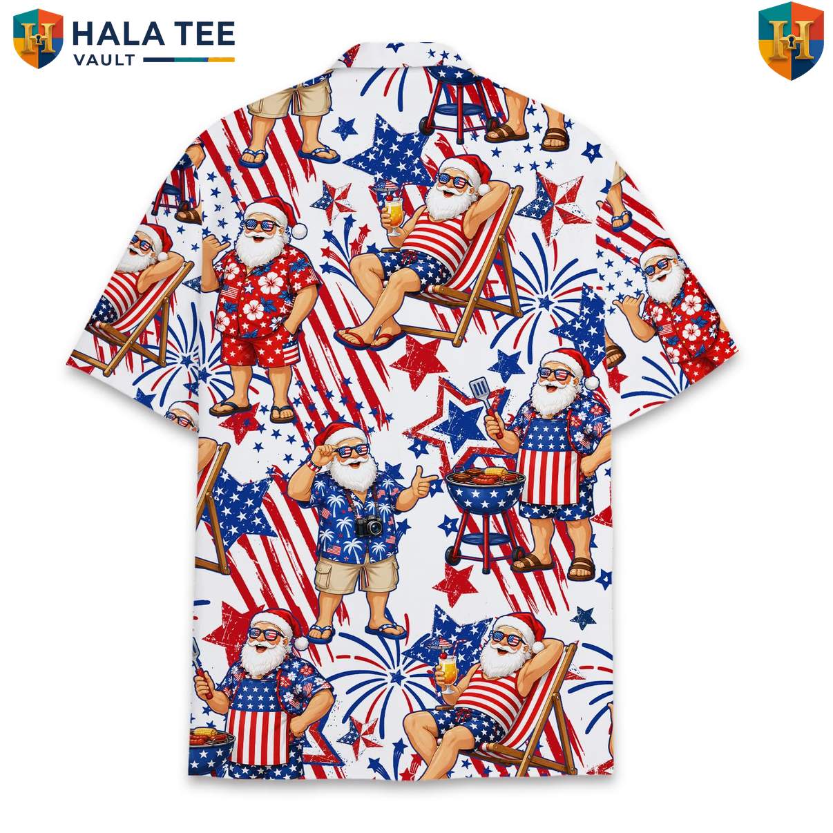 Christmas In July Aloha Tee Mens Summer Holiday Santa Celebration Apparel