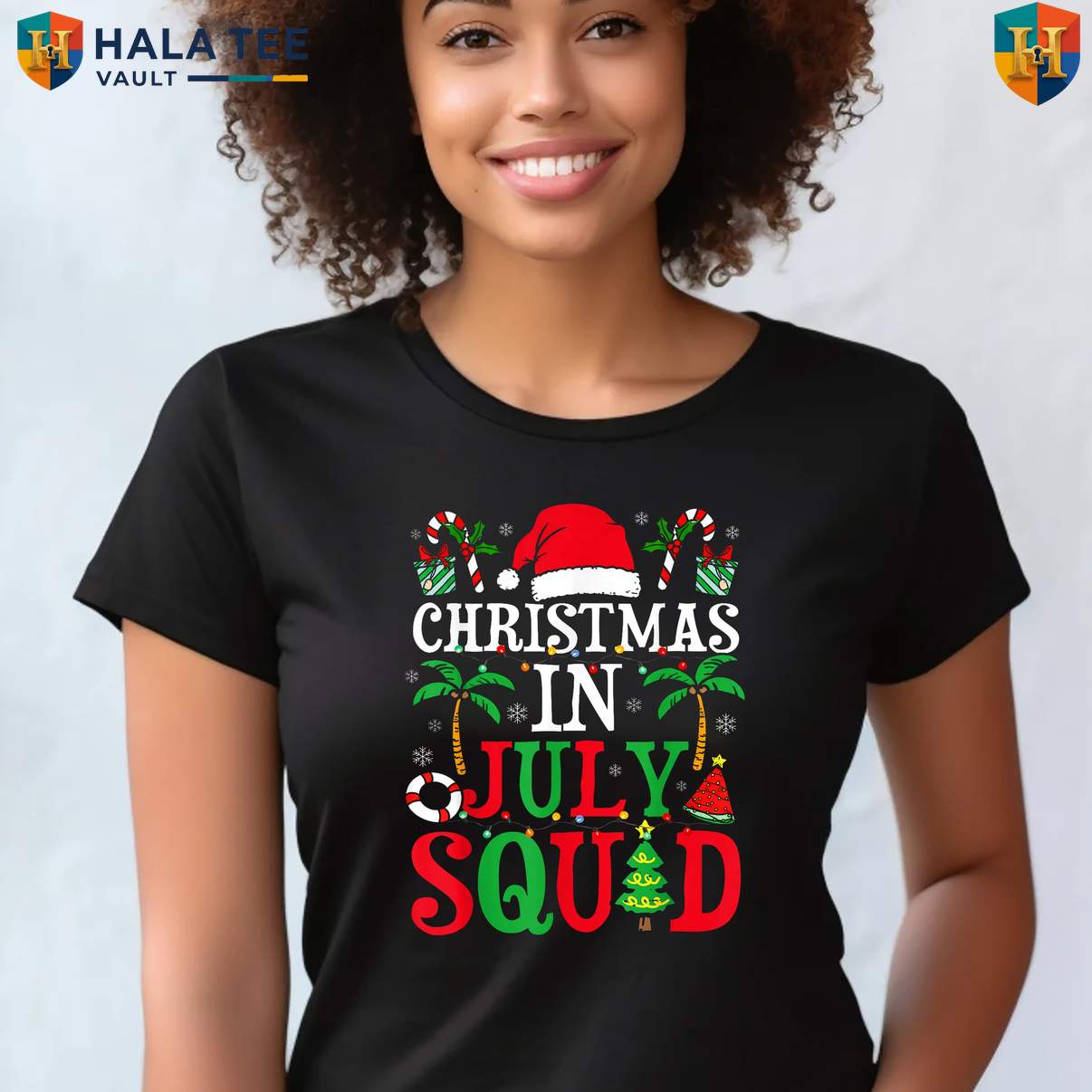 Christmas July Squad Matching Shirt Family Group Summer Beach Party Apparel