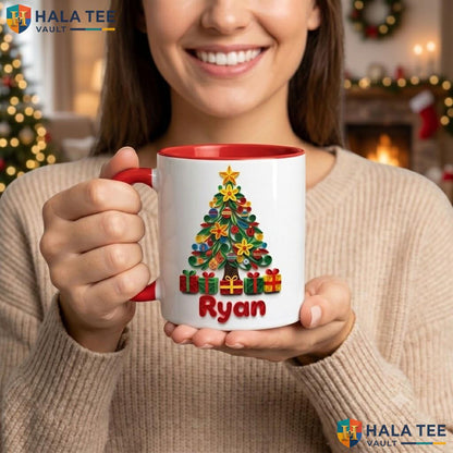 Christmas Tree Witch Camping Mug Custom Silhouette Coffee Cup