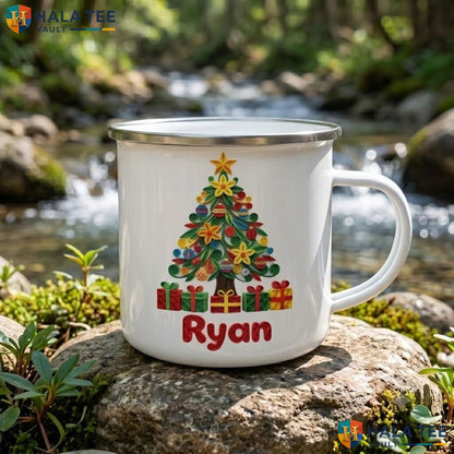 Christmas Tree Witch Accent Mug Custom Silhouette Coffee Cup
